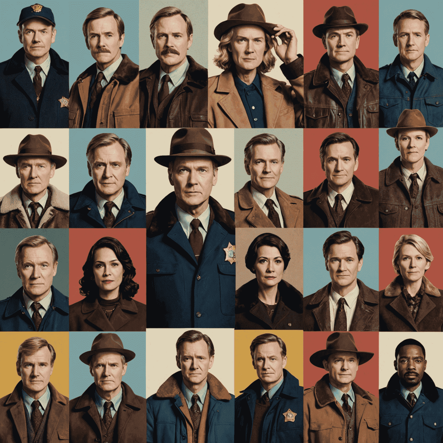 A collage of memorable characters from various seasons of the Fargo TV series, showcasing the show's diverse cast and unique storytelling